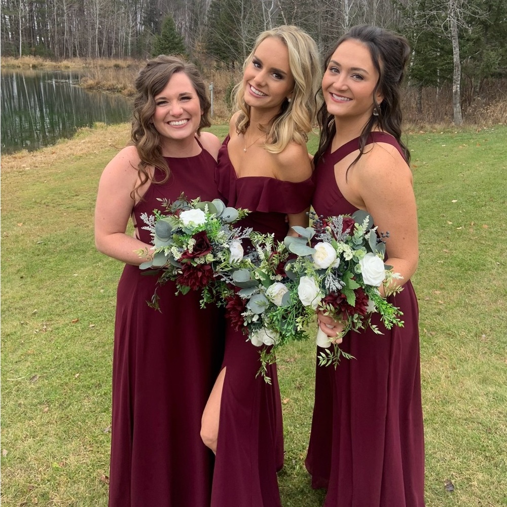 BILL LEVKOFF Bridesmaid Dress STYLE #7080 in Wine